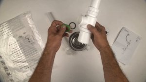 Сборка итальянского сифона для кухонной мойки с прямоугольным переливом WISENT GER010