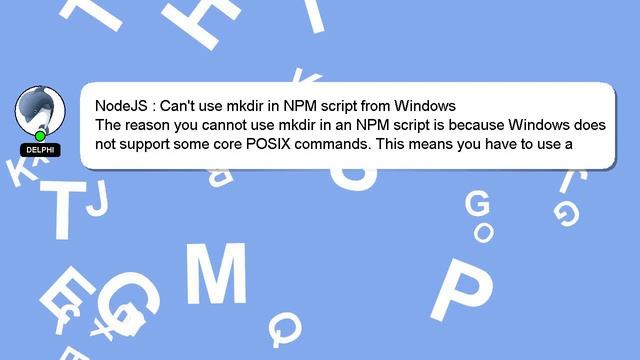 NodeJS : Can't use mkdir in NPM script from Windows смотреть онлайн