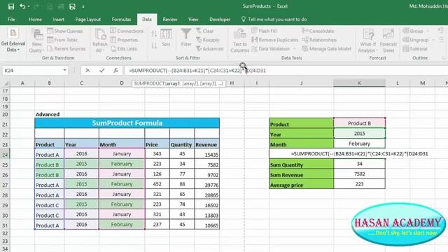 Excel Tutorial Bangla 41 : Sumproduct Formula in Microsoft Excel Basic to Advanced Bangla Tutorial смотреть онлайн
