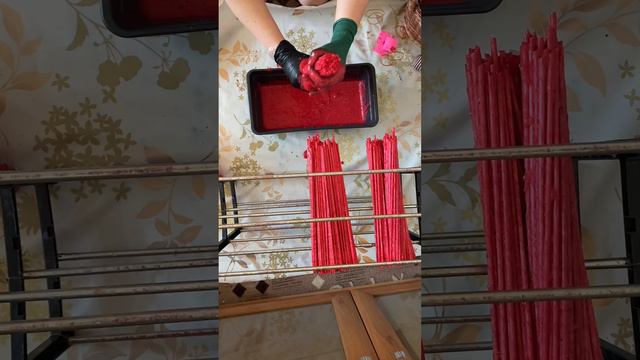 Процесс покраски трубочек  #бумажнаялоза  #рукоделие