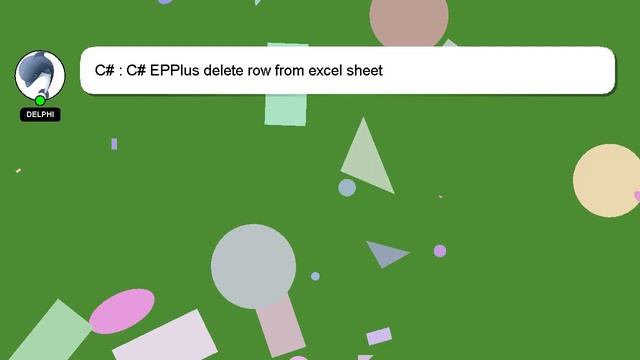C# : C# EPPlus delete row from excel sheet смотреть онлайн