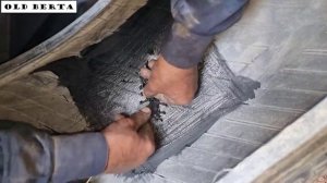 Ремонт большого колеса трактора