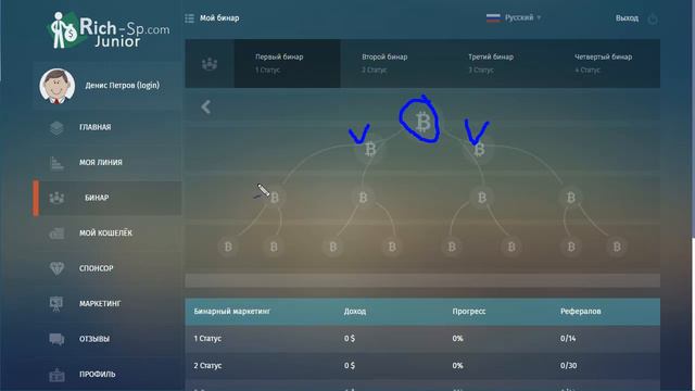 RichStep Юниор Обзор кабинета, профиль, ключ для партнера смотреть онлайн