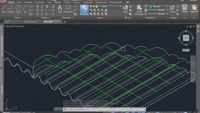 Composite Metal Deck Slab Isometric Drawing in AutoCAD смотреть онлайн