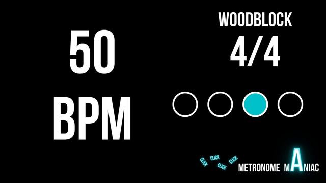 Metronome 50 BPM 4/4 - Woodblock смотреть онлайн