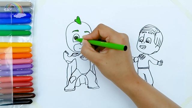 how to draw pj mask Gekko | video for kids смотреть онлайн