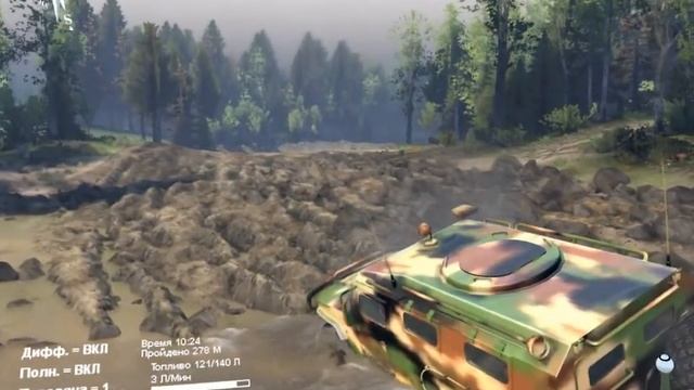Моды на SpinTires #13 Военный ГАЗ ТИГР смотреть онлайн