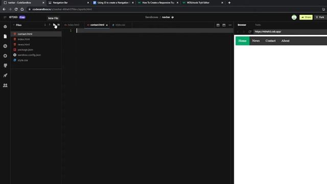 navbar in codesandbox смотреть онлайн