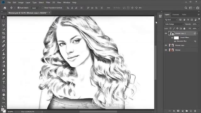 Adobe Photoshop Tutorial - Convert Photo to Sketch in Photoshop смотреть онлайн