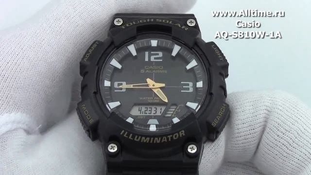 Мужские японские наручные часы Casio AQ-S810W-1A смотреть онлайн