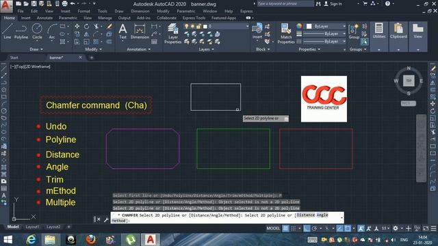 how to use Chamfer in autocad 2020 in hindi смотреть онлайн