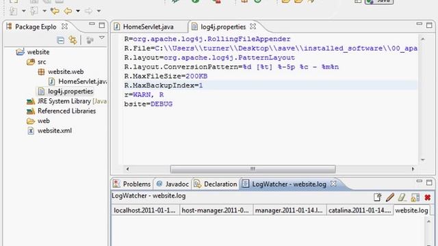 Java Web Programming with Eclipse: Logging смотреть онлайн