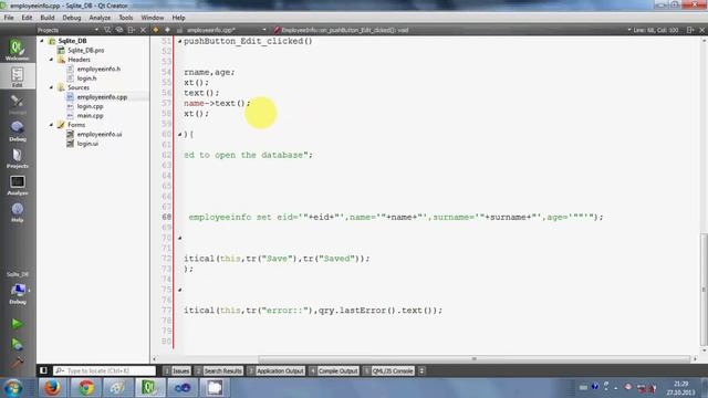 QT C++ GUI Tutorial - Edit / Update a data from SqLite Database with pushbutton смотреть онлайн