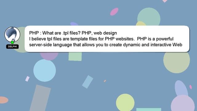 PHP : What are .tpl files? PHP, web design смотреть онлайн