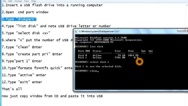 How to make bootable USB using cmd port смотреть онлайн