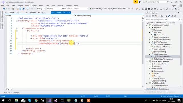 Xamarin Forms Picker in MVVM смотреть онлайн