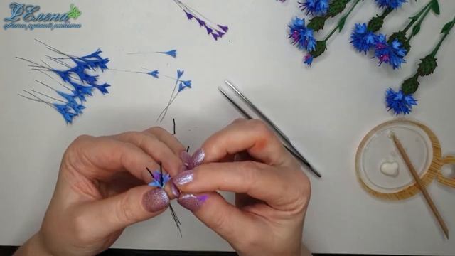 Как я делаю васильки из полимерной глины! смотреть онлайн