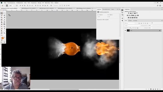 4. Photoshop. Стреляем на вылет из пистолета по мандаринам смотреть онлайн