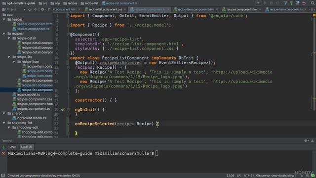 6.4 Passing Data with Event and Property Binding Combined - Components & Databinding - Angular смотреть онлайн