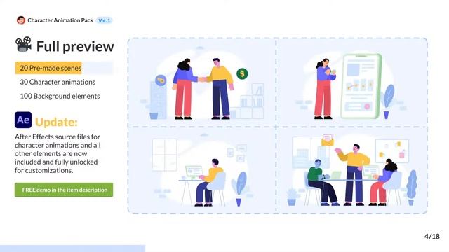 Character Animation Pack - Office and Corporate - After Effects Template смотреть онлайн