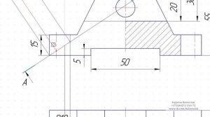Инженерная графика.  Наклонное сечение.