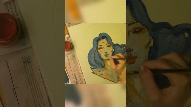 Процесс рисования картины акрилом на холсте. смотреть онлайн