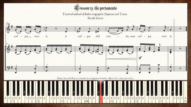 Vaccai KARAOKE FOR SOPRANO AND TENOR: Lesson 13 - Portamento (O placido il mare - Key: G Major) смотреть онлайн