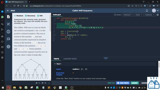 Python - CodeSignal Calkin Wilf Sequence 68 смотреть онлайн