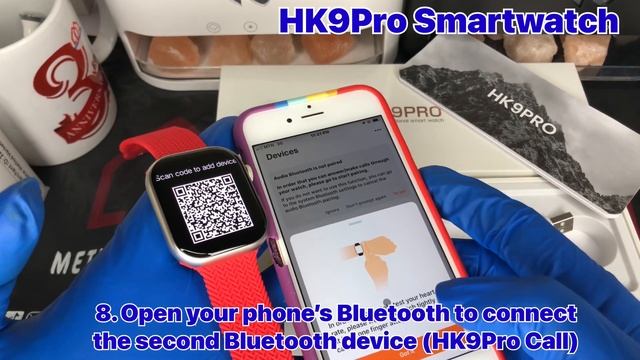 How to connect HK9 Pro Smartwatch iPhone & Android Phones смотреть онлайн
