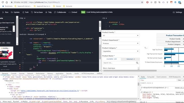TIBCO Jaspersoft: Visualize.js - hiding input controls using events смотреть онлайн