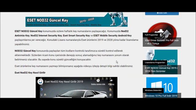 NOD32 Güncel Key 2019 / 2028 смотреть онлайн