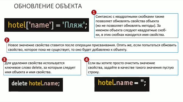 Понятие "Объекта" в Java Script смотреть онлайн