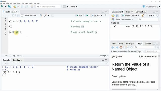 get Function in R (Example) | How to Return Values of Named Object in RStudio | Extract Data by Nam смотреть онлайн