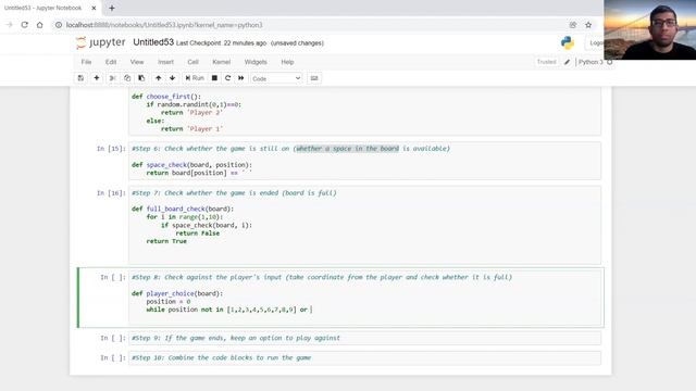Python Project 1: Tic-Tac-Toe Game: Step 8: Check Against the Player's Input смотреть онлайн