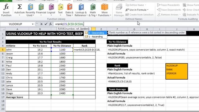 EAF#5 - YoYo Test and Beep Test Score Conversion Using VLOOKUP смотреть онлайн