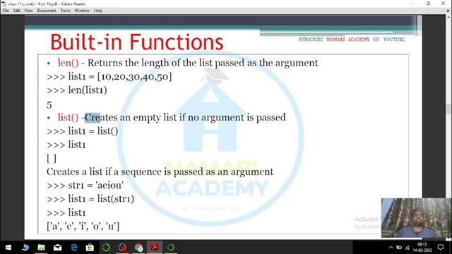 LISTS IN PYTHON COMPUTER SCIENCE 11 TH | INDEXING | OPERATIONS | BUILT IN FUNCTIONS | NESTED LIST | смотреть онлайн