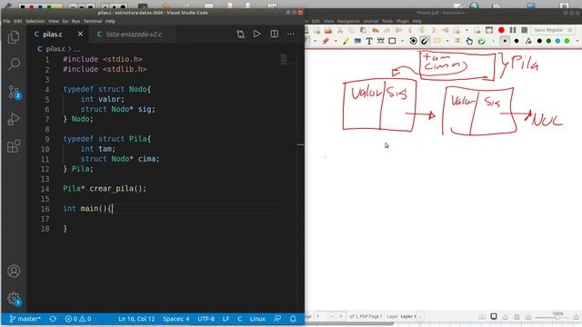 Código para crear pilas y para operación push (con listas enlazadas) смотреть онлайн