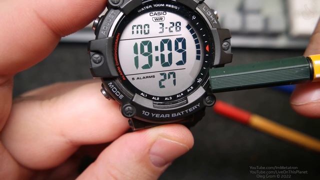 Casio AE-1500WH - Большие и удобные. 10 лет батарейка, 100 метров WR.