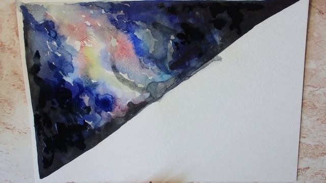 РИСУЕМ КОСМОС ДВУМЯ СПОСОБАМИ (АКВАРЕЛЬ) смотреть онлайн
