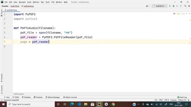 ? How To Create PDF To Audio Converter Using PyPDF2 And Pyttsx3 Modules In Python | Audio Book смотреть онлайн