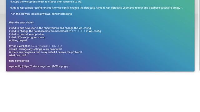 Error establishing a database connection on localhost xampp os x смотреть онлайн