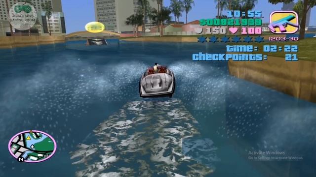 GTA Vice City - Mission : Stunt Boat Challenge | Tommy completes the checkpoint race challenge смотреть онлайн