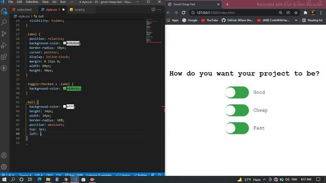 Creating switch options with html CSS and JavaScript | step by step code смотреть онлайн