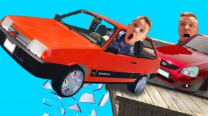 ПОГОНЯ на Лада ПРИОРА и Восьмерке ПРОТИВ Полиции !!! ИГОРЬ на трамплине в ГТА 5