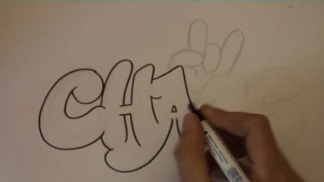 Graffiti Tutorial - How to draw chaos graffiti bubble style letters смотреть онлайн