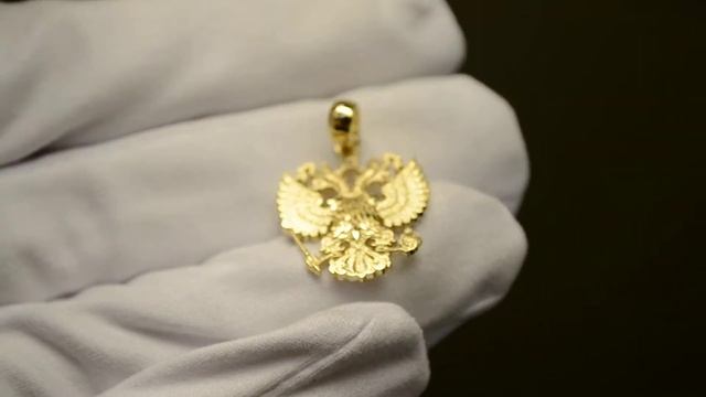 Кулон-подвеска Двуглавый орёл из жёлтого золота на заказ смотреть онлайн
