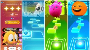Where's chicky Vs The Sunny Bunnies Vs Angry Birds Blues Vs Annoying Orange I Tiles Hop EDM Rush