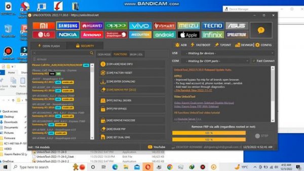 unlock tool update samsung factory reset odin mode and com port mode