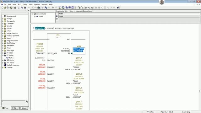 PLC S7-300 Analog Input connected with temperature sensor RTD, Pt-100 with FBD Language tutorial смотреть онлайн