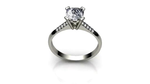 Moissanite Platinum or 18ct Gold 1.5 Carat Solitaire With Stone Set Shoulders Ring | R9303/150 смотреть онлайн